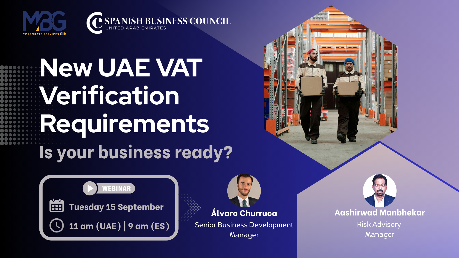 WEBINAR | NEW UAE VAT VERIFICATION REQUIREMENTS WITH MBG CORPORATE SERVICES